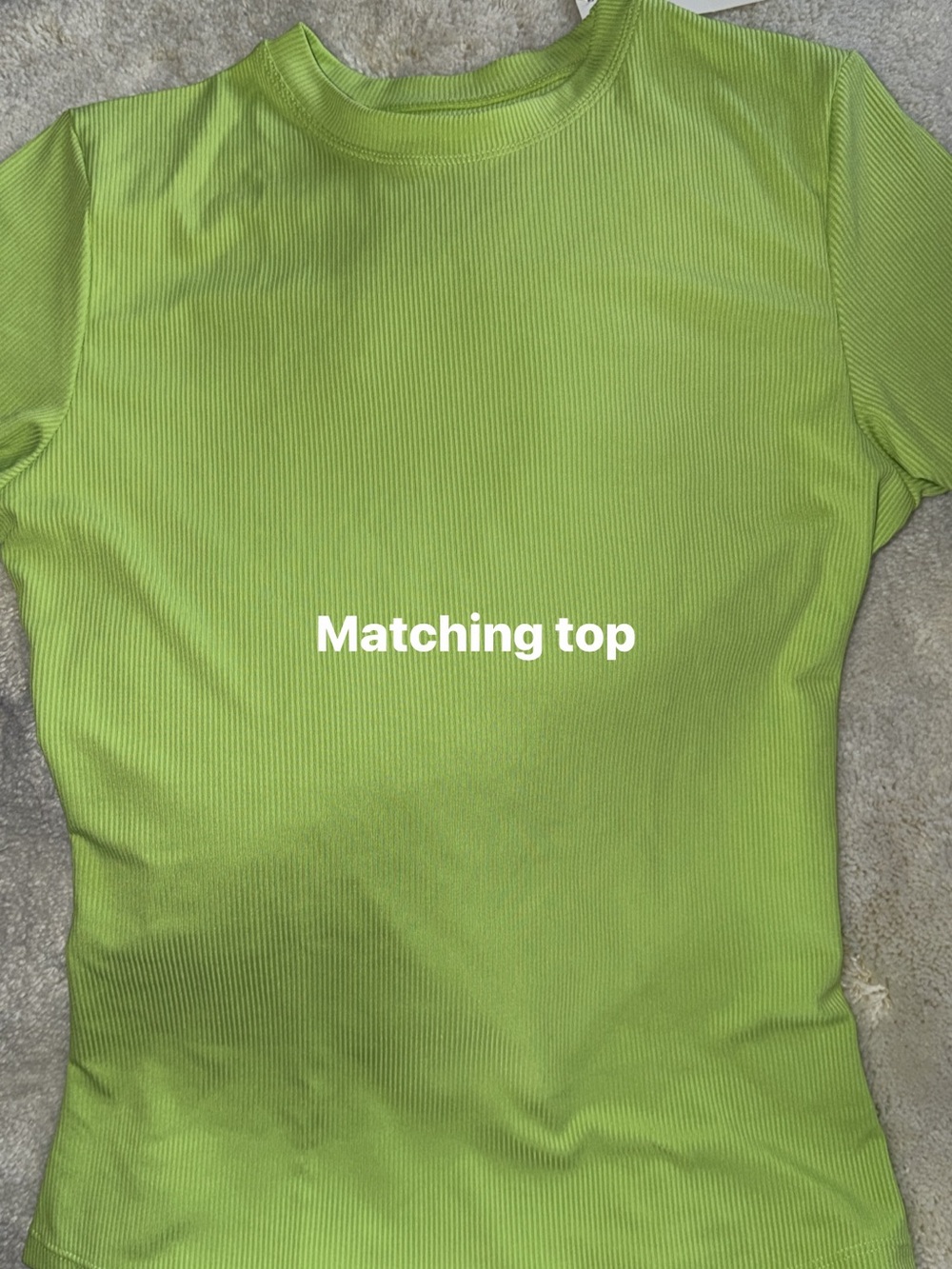 Fashion Nova Ribbed Short-Sleeve Top in Lime Green